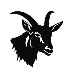 Portrait of Goat  vector silhouette  isolated on a white background.