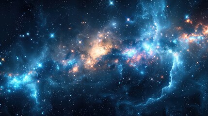 Naklejka premium Background Night Sky with universe background , galaxy dark sky blue