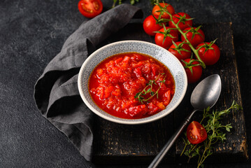 Homemade tomato sauce with spice