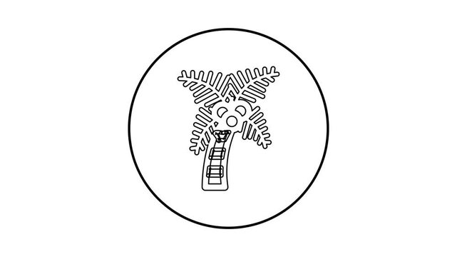 Line tree icon animation. Forest Icon concept