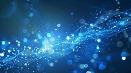 Background with dots and light in blue tech style.