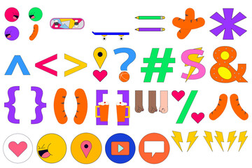 Teen spirit symbol png element set, transparent background