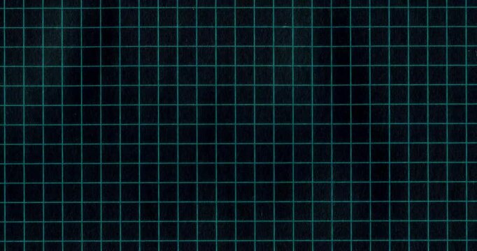 Exercise book black grid raw 4K 4096 medium cells across move. Crazy doodle grunge paper scan pulsing stop motion blank background good for titles, intro, school, background, etc...