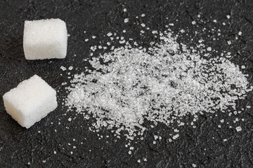 Image of sugar cubes and granulated sugar