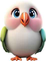 Obraz premium Adorable Cartoon Love Bird Clipart Illustration. 