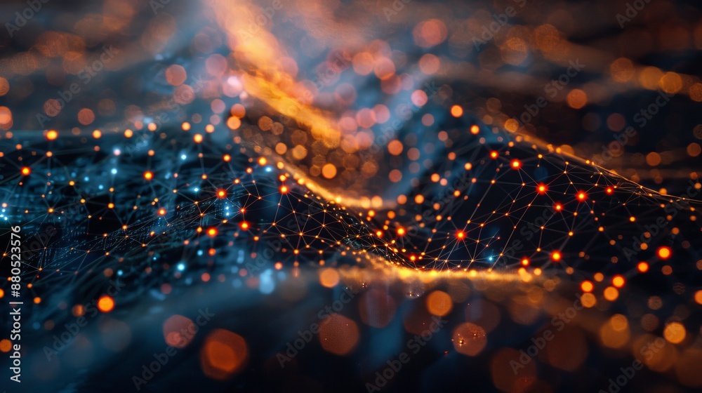 Poster abstract background for technology or tech data with network internet connection