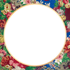 Colorful floral pattern frame png ornamental illustration