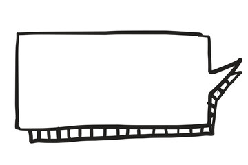 PNG rectangle speech bubble, doodle clipart in transparent background