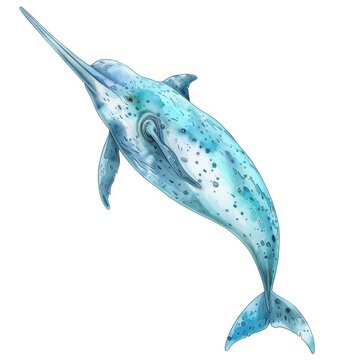 recommend clip art: Narwhal, vector style, sleek and elegant, clean lines, watercolor clipart