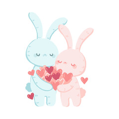 Playful Pair of Rabbits