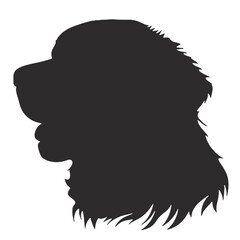 Golden Retriever. Happy Golden Retriever  vector silhouette  isolated on a white background.