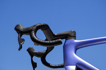 Naklejka premium elegant detail of the handlebars of a racing bike