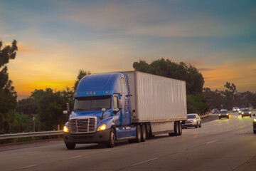 Truck on the highway in California