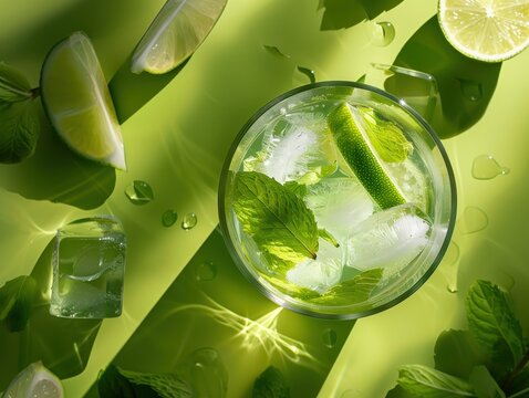 Mojito mit Minze und Limette