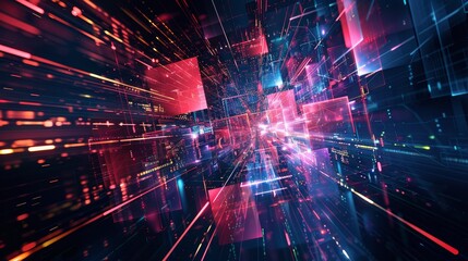 Fototapeta premium A digitally generated abstract background in tech style