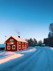 house in the snow