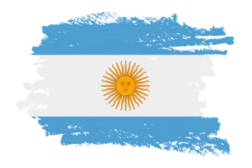 Flag of Argentina png sticker, paint stroke design, transparent background