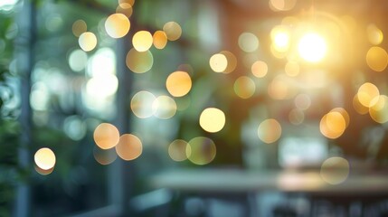 Office blur background with bokeh light for corporate creative design