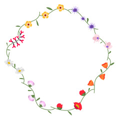 Png frame with wildflower border