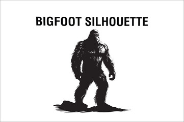 Bigfoot silhouettes  vector  illustration. Bigfoot silhouette illustration. Bigfoot silhouette.