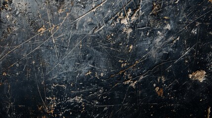 Obraz premium Scratches on black surface with abstract background. Texture layer for photo editor. Old grunge filter effect.