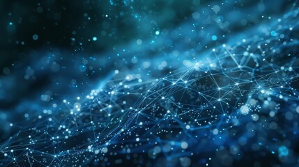 Cyberspace with particles and digital connections