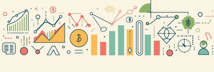 Financial Growth and Strategy Illustration - Abstract illustration representing financial growth, strategy, and analysis. - Abstract illustration representing financial growth, strategy, and analysis.