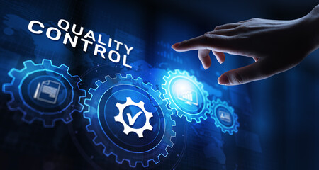 Quality control assurance standards business technology concept.