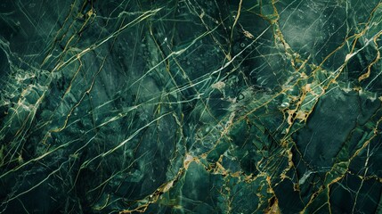 Naklejka premium An emperador marble stone background with thin veins in forest green.