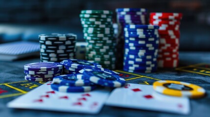 Fototapeta premium Poker Chips and Cards