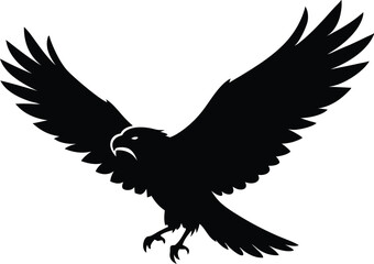 Hawk silhouette, Flying hawk bird, Hawk Bird Silhouette SVG, Eagle vector illustration
