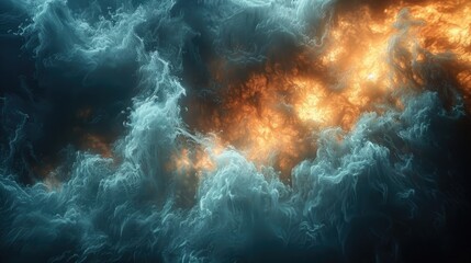 Abstract composition of smoke patterns on a dark background, creating a mysterious atmosphere