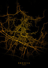 Brescia City Map Poster Minimalist - Brescia City Modern Wall Art Home Decor Ready to Printable	
