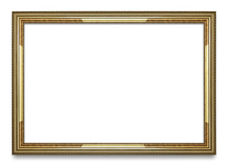 Gold picture frame transparent png