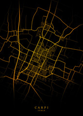 Carpi City Map Poster Minimalist - Carpi City Modern Wall Art Home Decor Ready to Printable	
