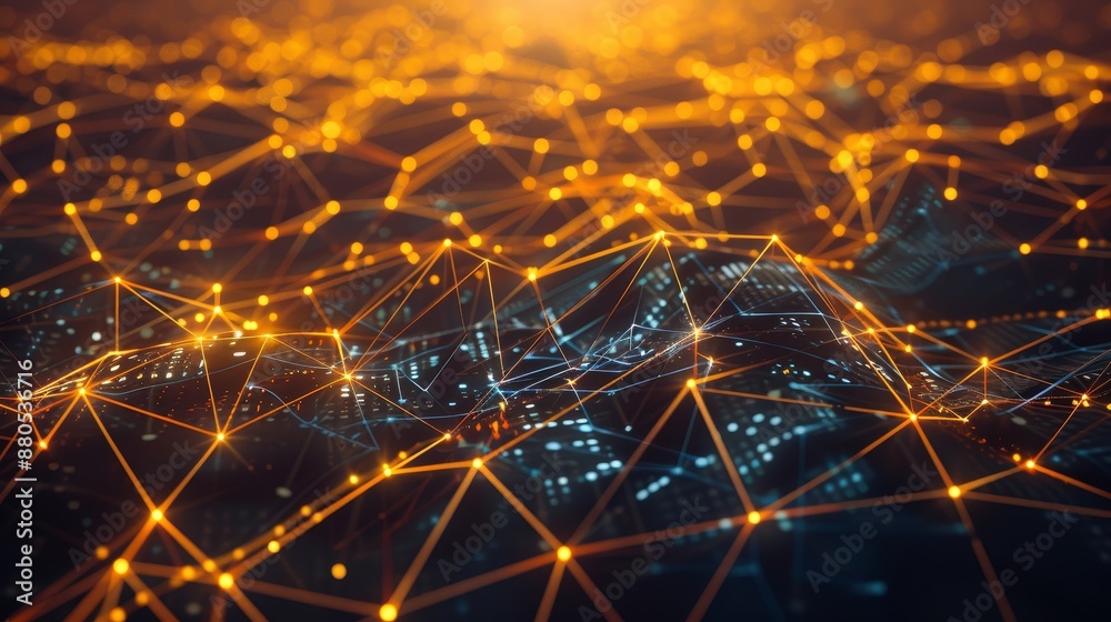 Poster points and lines are connected by points and lines. data technology. digital backdrop. 3d renderings