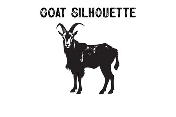 Goat Silhouette vector on white background. Goat Silhouette. 