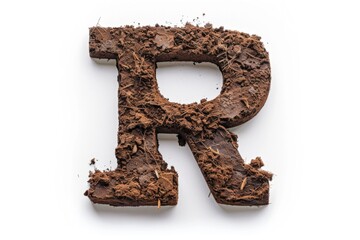 Fototapeta premium A single dirt letter R isolated on a background