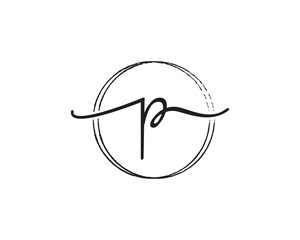 initial letter handwriting logo design ,signature logo template,beauty initial with circle design