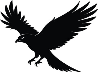 Hawk silhouette, Flying hawk bird, Hawk Bird Silhouette SVG, Eagle vector illustration
