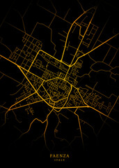 Faenza City Map Poster Minimalist - Faenza City Modern Wall Art Home Decor Ready to Printable	
