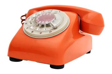Vintage orange telephone design element