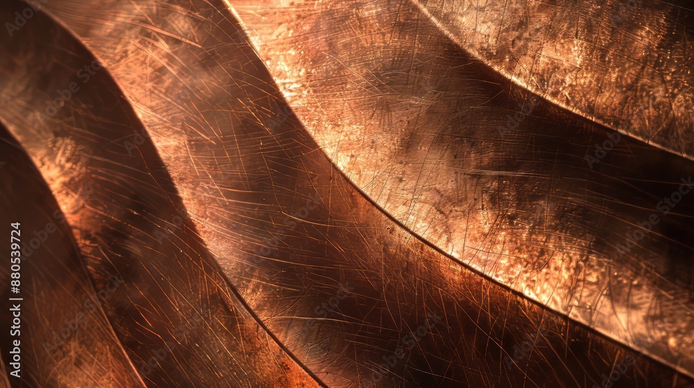 Poster Metallic copper surface texture abstract background design with free text space