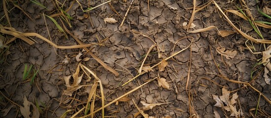 枯れ草と乾いた地面
