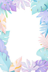 Png paper craft leaf frame mockup flat lay style