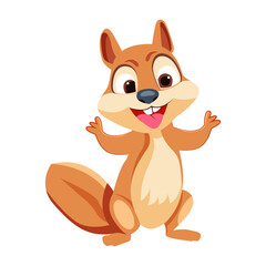 Fototapeta premium A flat style cartoon of cute marmot