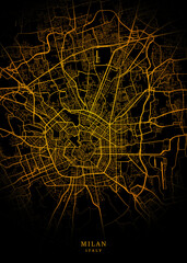 Milan City Map Poster Minimalist - Milan City Modern Wall Art Home Decor Ready to Printable	
