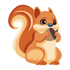 A flat style mascot of squirrel acorn 

