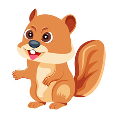 A flat style icon of cute rodent with smiley expression 

