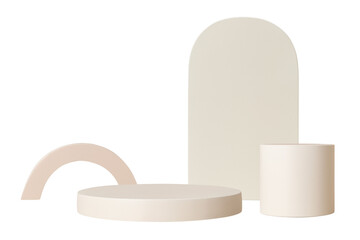 Beige geometric shapes png, isolated object design